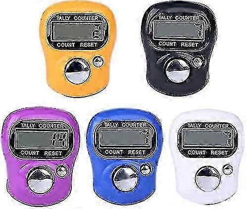 Mini Digital Finger Counter Clicker Counter Electronic Hand Tally Counting Ring 5 Pcs Random Color Useful And Fashion