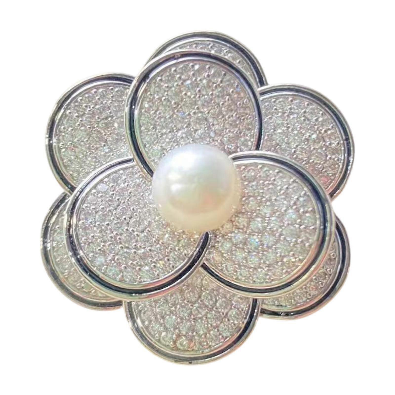 Kamelya Çiçek Broş Resmi Etkinlik Balo Seyahat için Zarif Lüks Yaka İğnesi