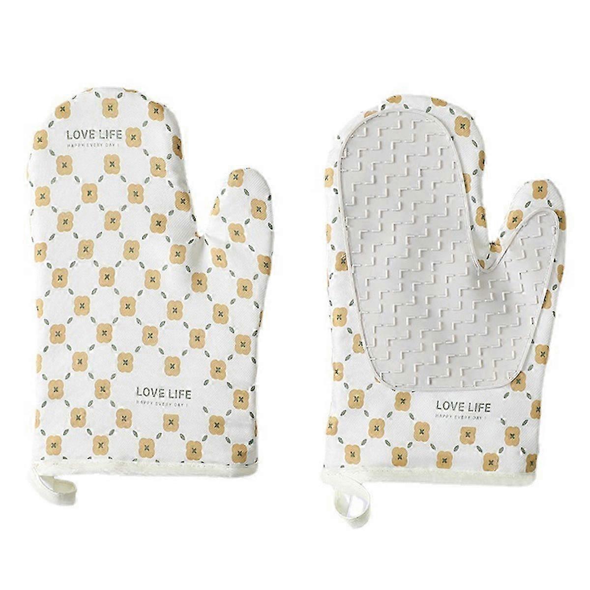 1 Pair Thickened Heat Resistant Oven Gloves, For Cooking, Baking