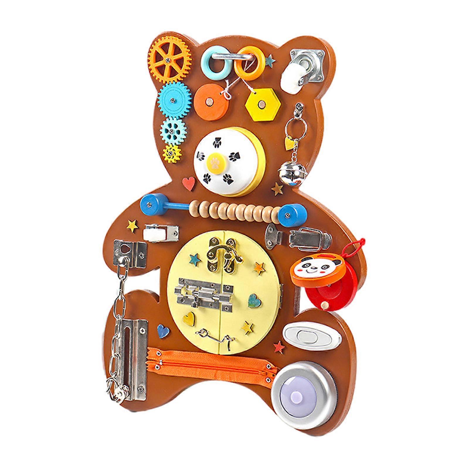 Interactive Bear Learning Board Boost Cognitive Abilities and Develop Finger Dexterity in Preschoolers Engaging Tool
