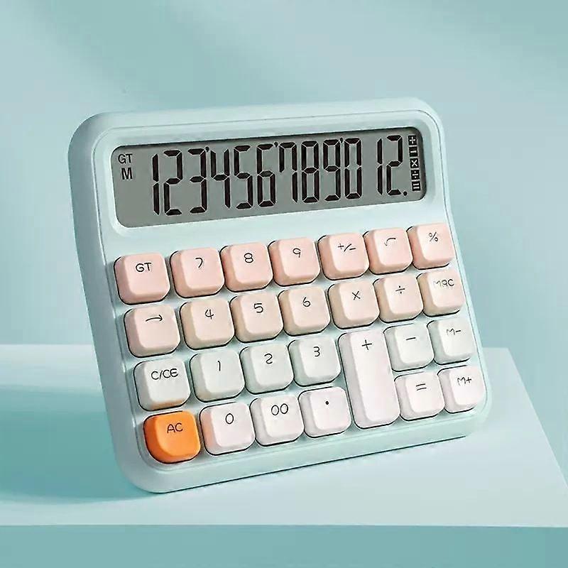 Blue, mechanical switch, 12-digit large LCD display and buttons, suitable for daily life and basic office work