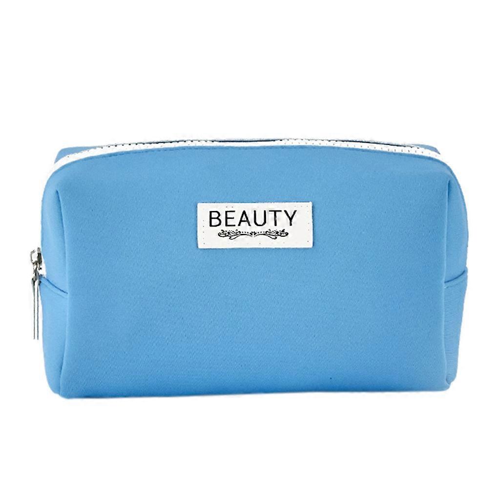 Large Capacity Pencil Storage for Case Waterproof Zipper Toiletry Bag Pen Pouch  sky blue