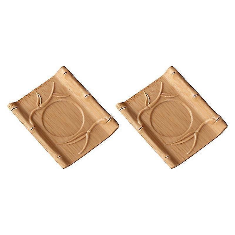 2pcs Bamboo Coasters Tea Cup Mats Dining Table Coaster Heat Resistant Mat