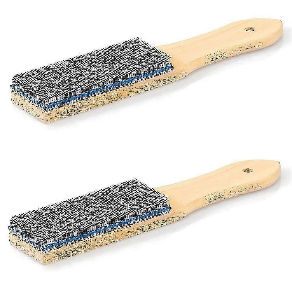 Carte de fichier Brosse Acier Carte Fichier Nettoyeur de brosse Enlever les bits métalliques de puce Nettoyage 8,26 pouces longueur, 2 P
