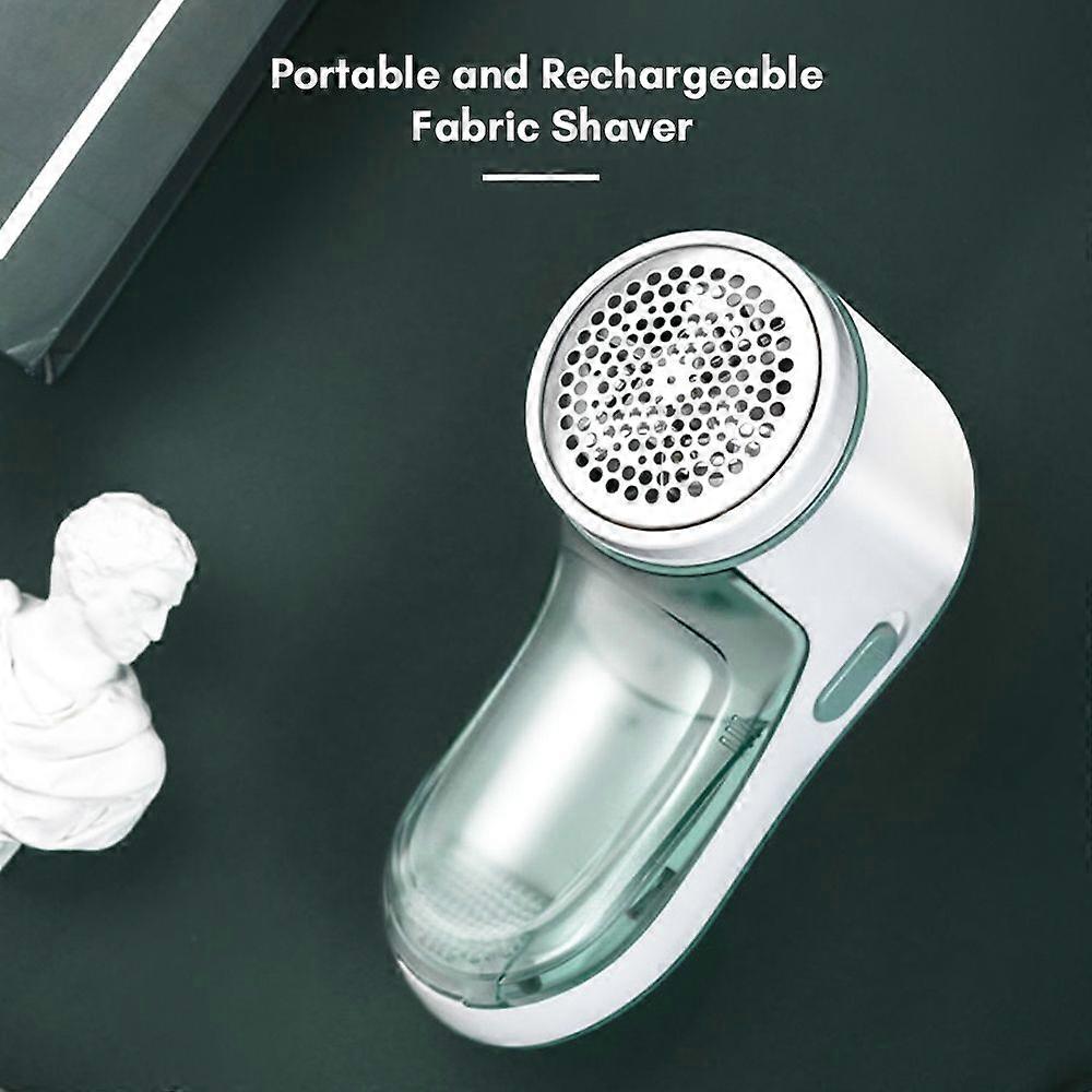 Portable Fabric Shaver Lint Remover Sweater Defuzzer Battery Powered with Upgraded 3-Leaf Blades Large Trash Bin Pilling Trimmer for Clothes