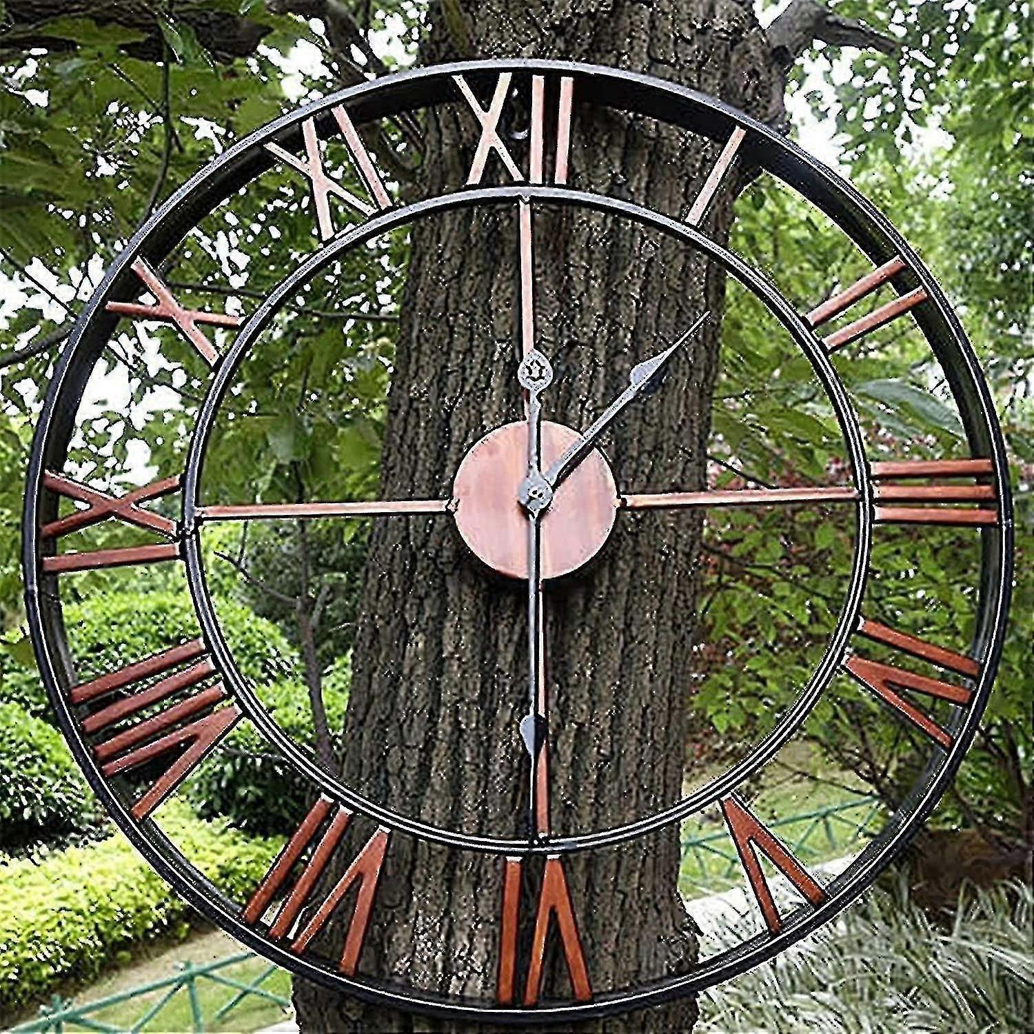 Trädgårdsklocka Utomhus Trädgård Vägg Clock-yyc