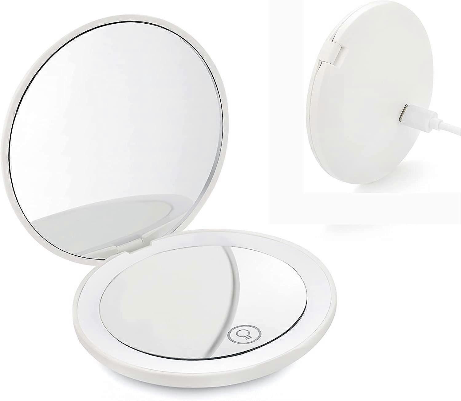 3.5 inch LED Compact Mirror Magnifying Makeup Mirror 2X Magnification with Light