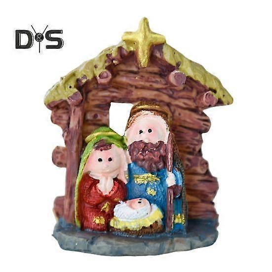 Nativity Scene Statue Resin Holy Family Christmas Decoration Tabletop Decor Jesus Nativity Figurine for Windowsill Mantel Gift for Family And Friends
