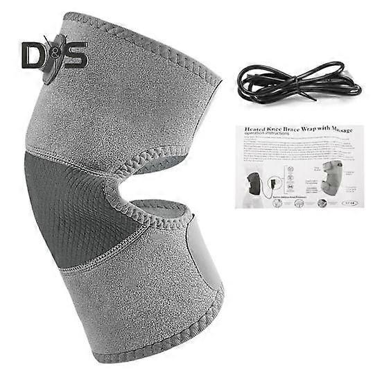 1Pc Electric Heated Knee Pad 3 Levels Temperature Adjustable USB Powered Knee Joint Arthritis Pain Relief Vibration Massager Heating Knee Brace Wrap