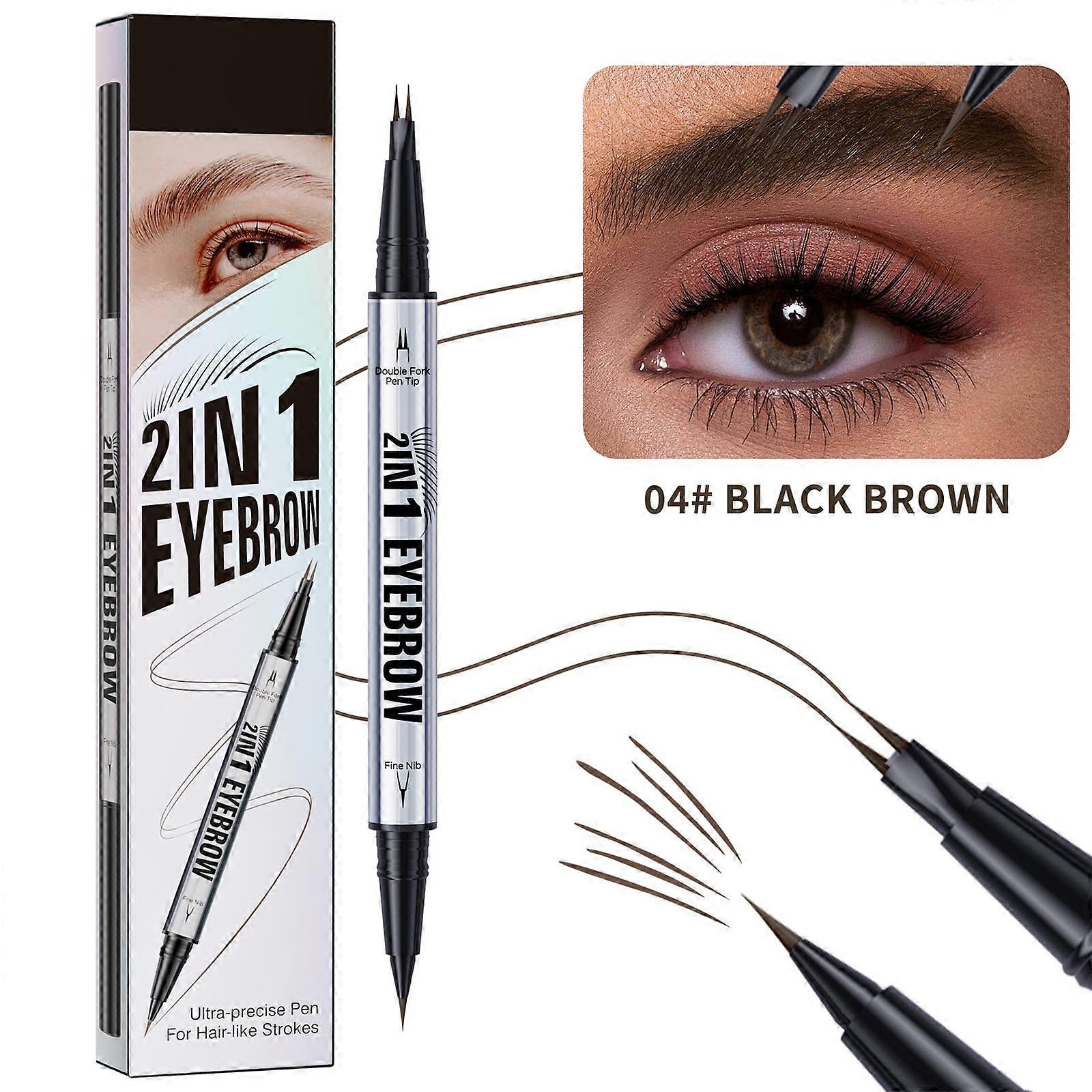Double Headed Two Claw Eyebrow Pencil Filled With Waterproof And Non Smudging Liquid For Eyebrows