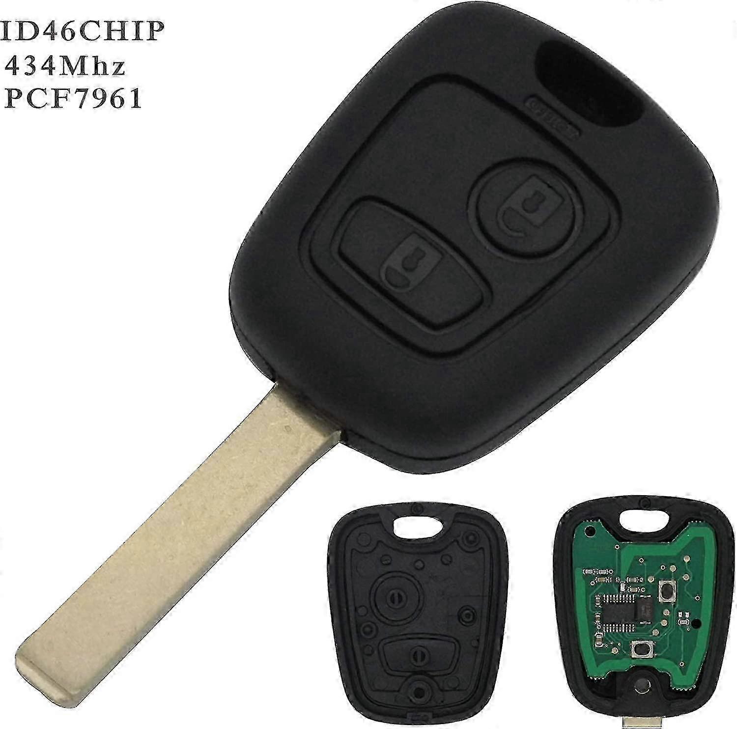 Complete Key with Electronics for Peugeot and Citroen Remote Programming