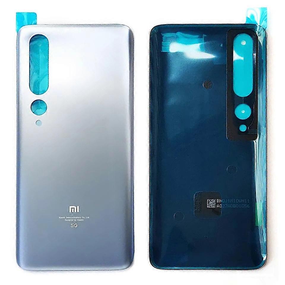 For Xiaomi Mi 10 Back Battery Housing Cover Replacement-Grey Silver