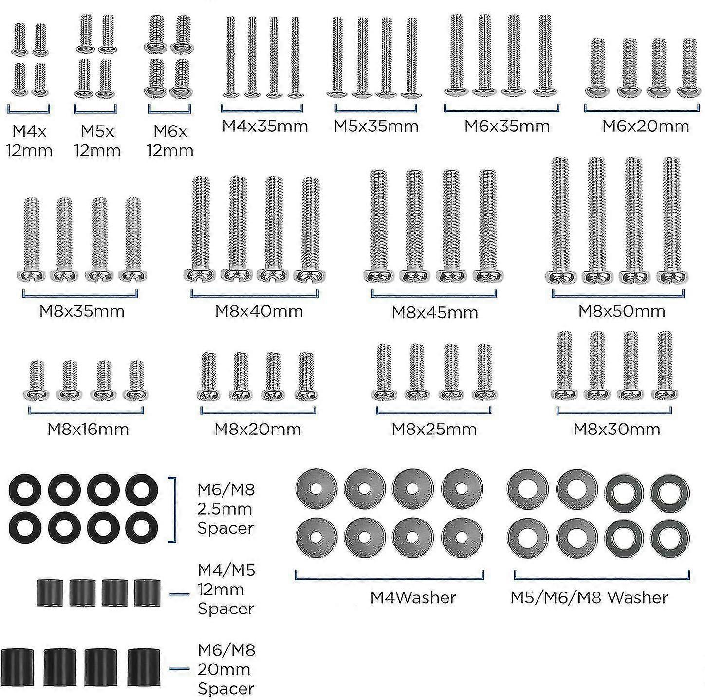 Universal Tv Mounting Hardware Pack, Compatible With All Tvs Up To 80 Inches, Including Samsung. The Pack Includes M4, M5, M6 And M8 Tv Screws.