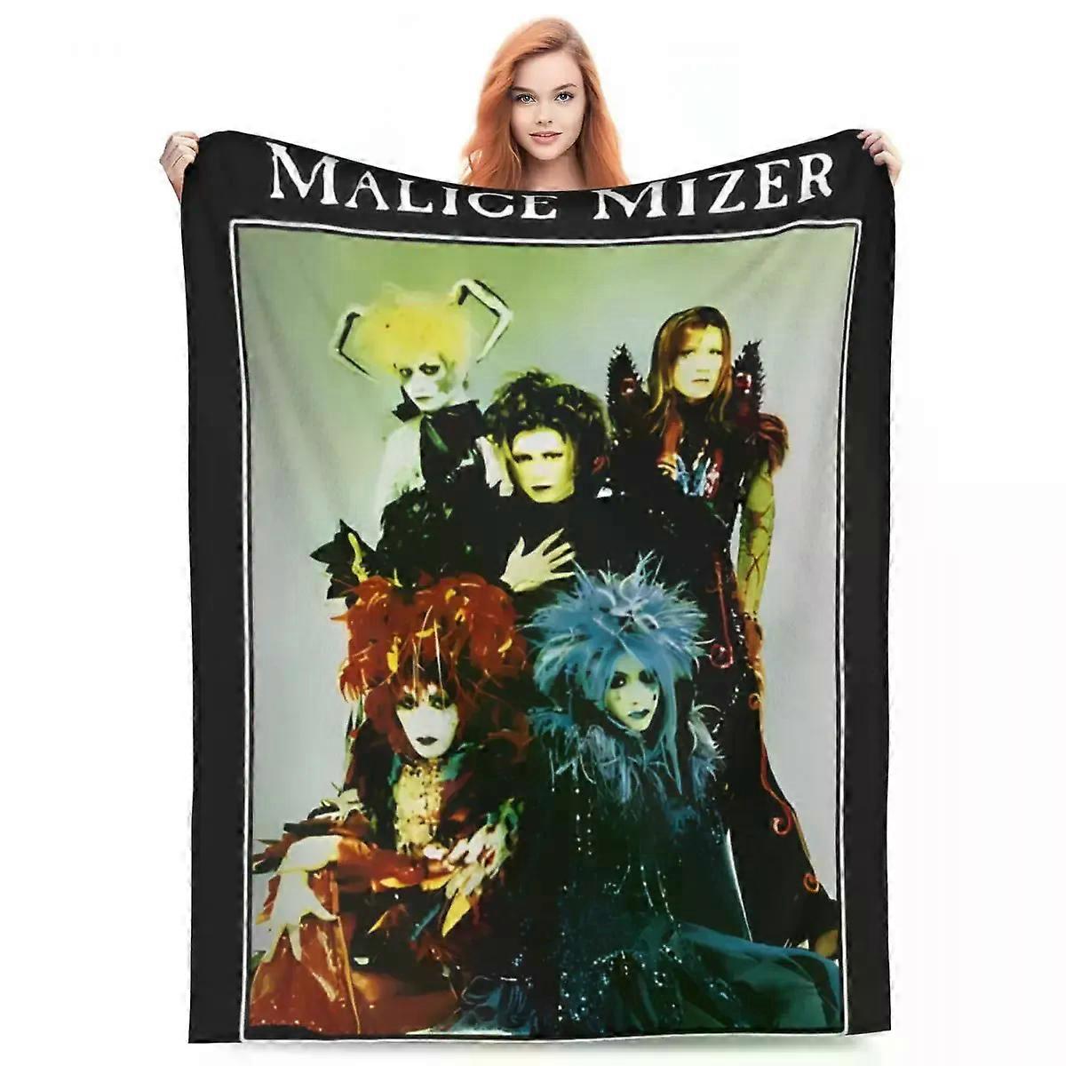 Multifunction Malice Mizer Visual Kei Rock Band Blanket Merch Sofa Decorative Art Rock Blanket Throw Soft Flannel for Travel