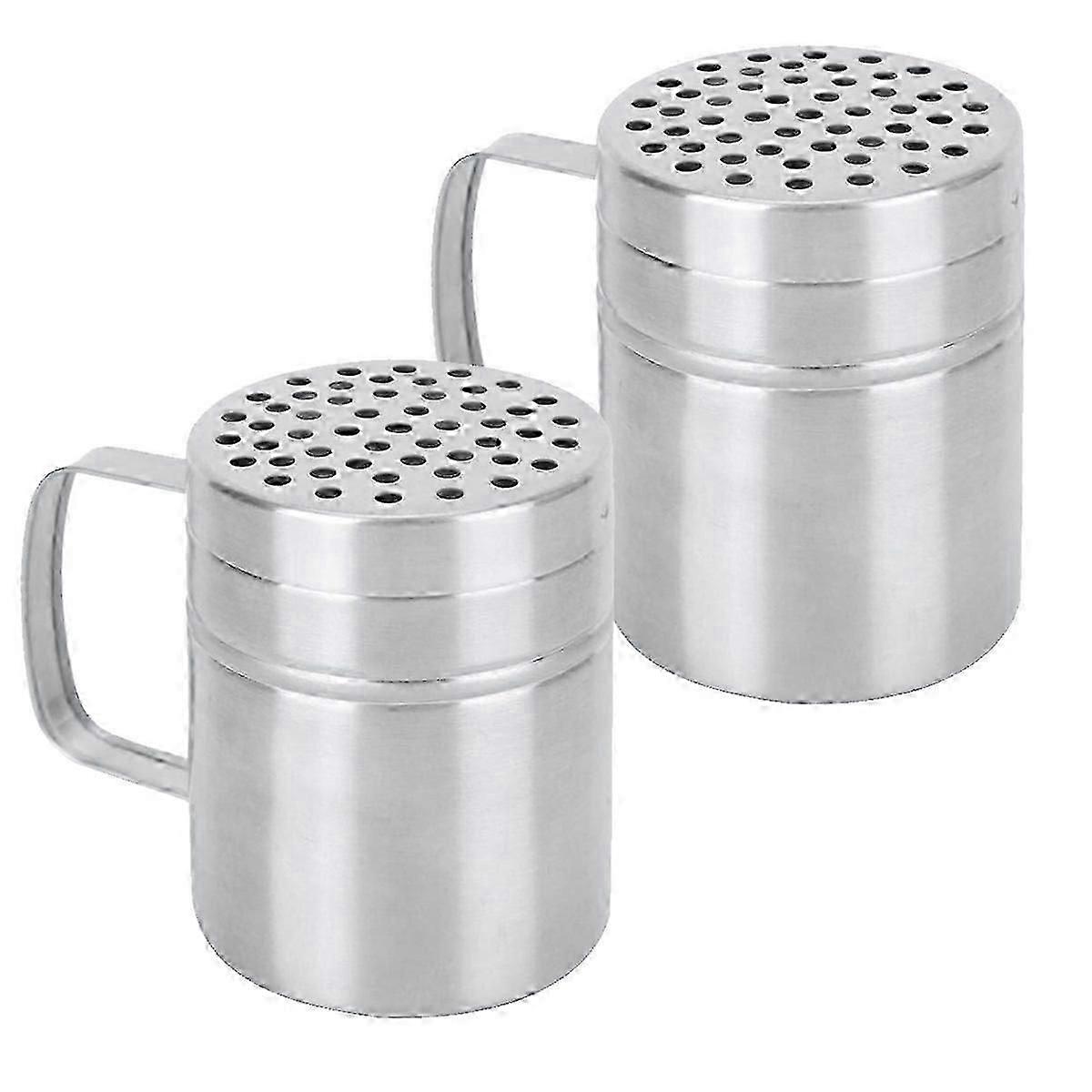 金属塩ペッパー浚渫シェーカー - ハンドル付き - 穴あき調味料スパイスシェーカー - 塩、砂糖、調味料の分配用 - 良い