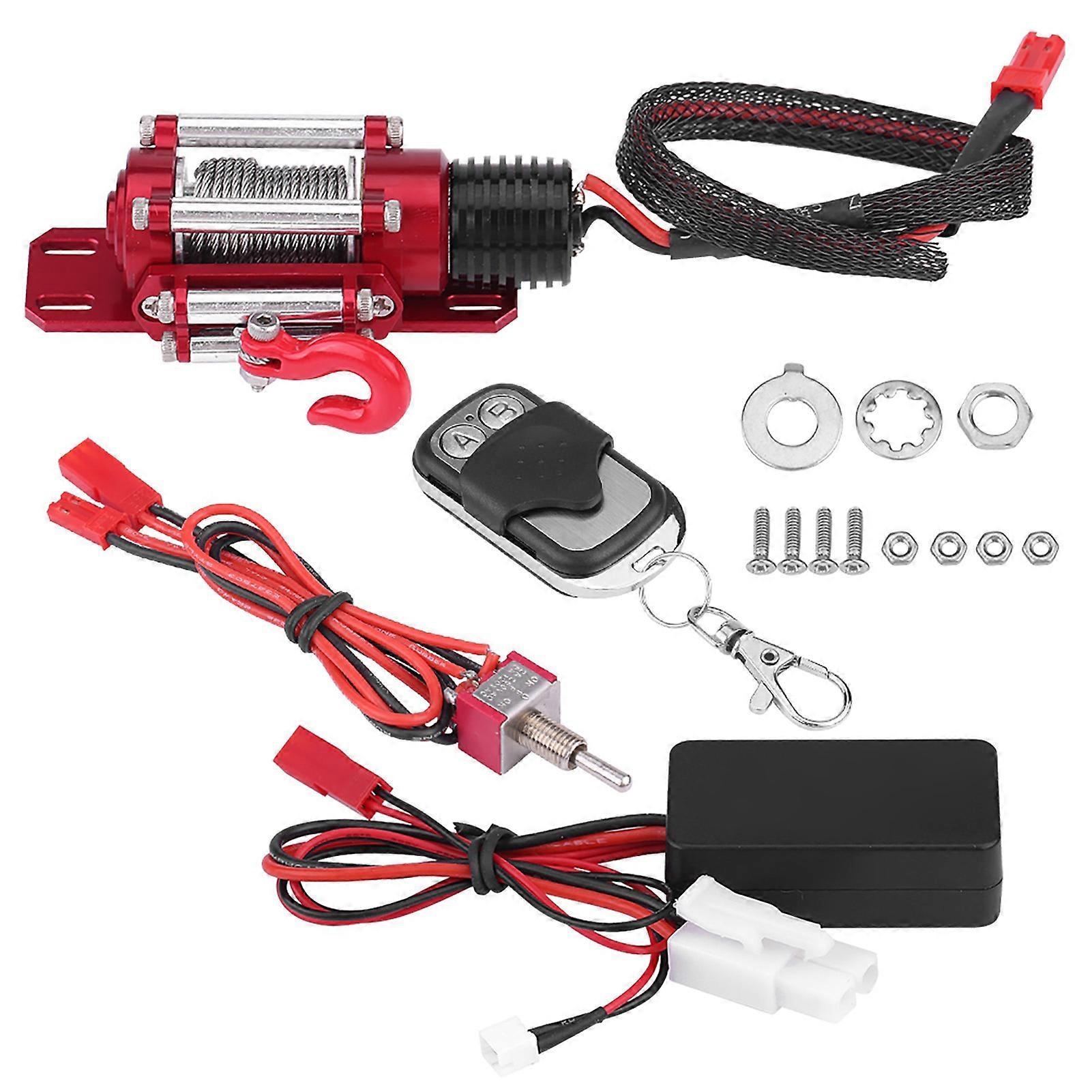 RC Crawler Winch 1/10 Scale RC Model Vehicle Crawler Car Accessory Metal Winch With Remote Controller