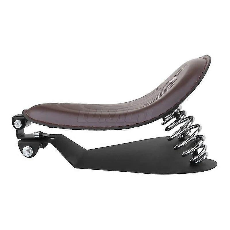 Motorcykel Universal Svart Sätesdelar Läder 3" Fjäder Solo Fäste Sittdynor För Harley Custom Chopper Bobber Sadd Walkbee 2278 B