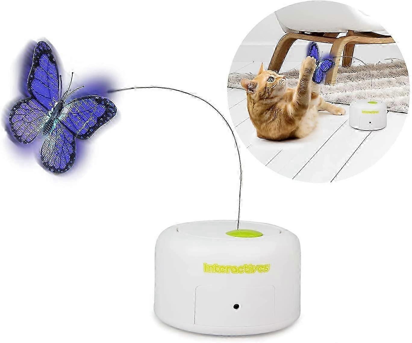 Interactive Motion Activate Butterfly Cat Toy Flutter Bug Cat Wand Toy