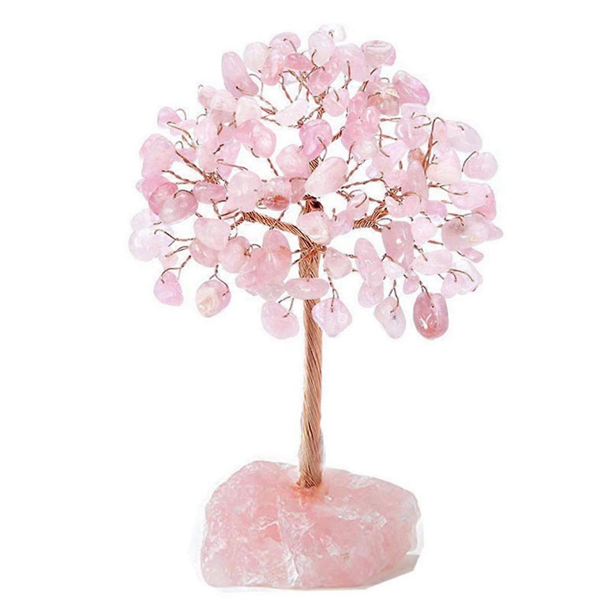 Rose Quartz Crystal Tree,Artificial Crystal and Healing Stone Tree A