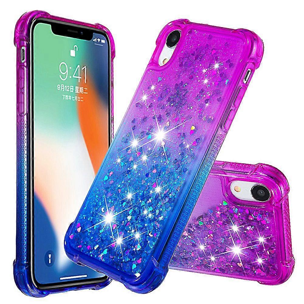 Case for iPhone XR Liquid Glitter Funny Bling Shiny Crystal Flowing Sparkle Moving Cover Clear Bumper Compatible with iPhone XR