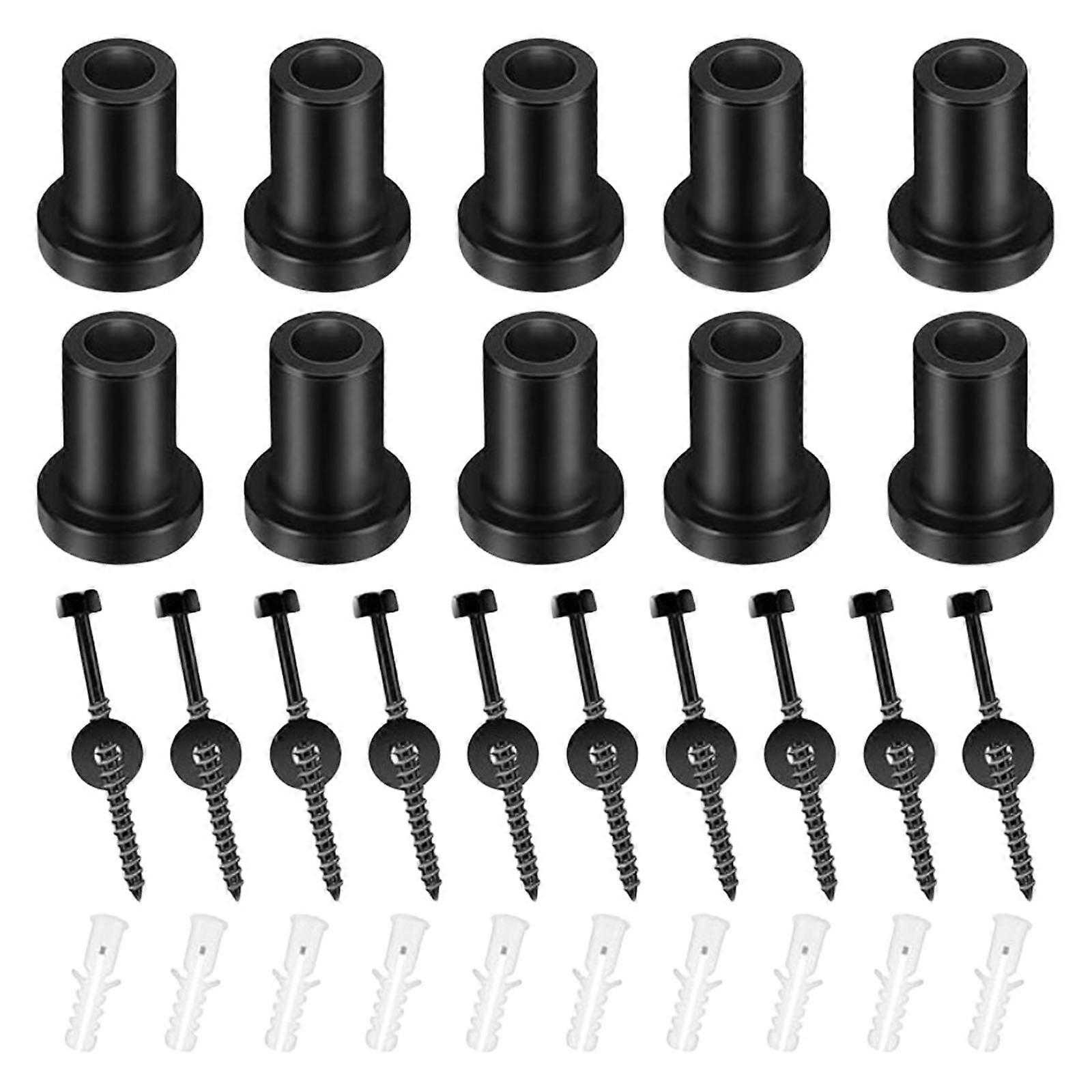 Pack of 10 Sliding Barn Door Rail Track Spacers Set with Screws and Lags Bolts for Wall Mounting and Connection Device