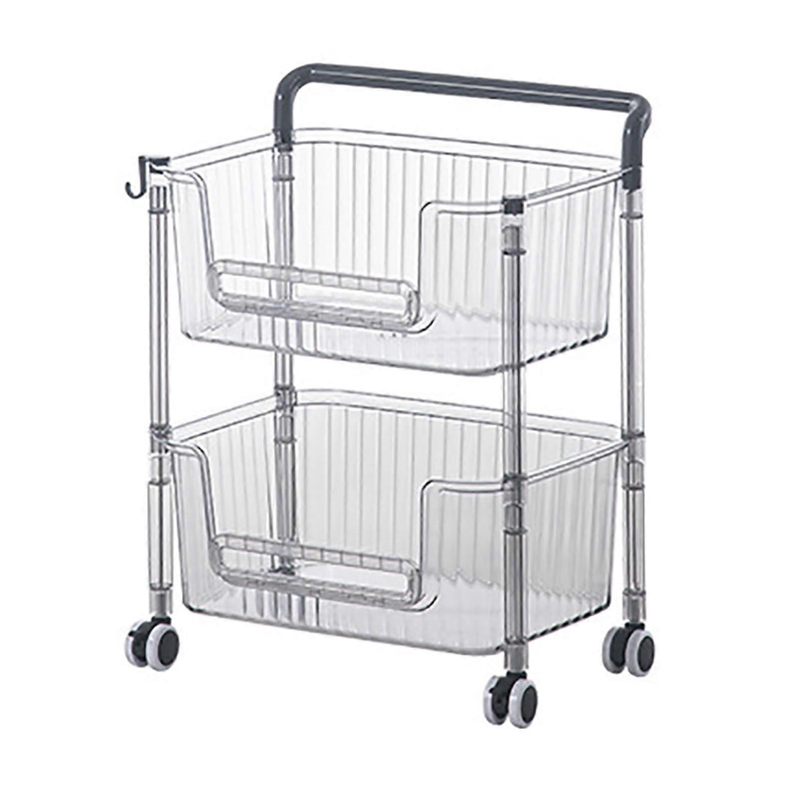 Rolling Storage Cart Stable Stylish Multifunctional Rugged Mobile Storage Organizer Trolley for Home