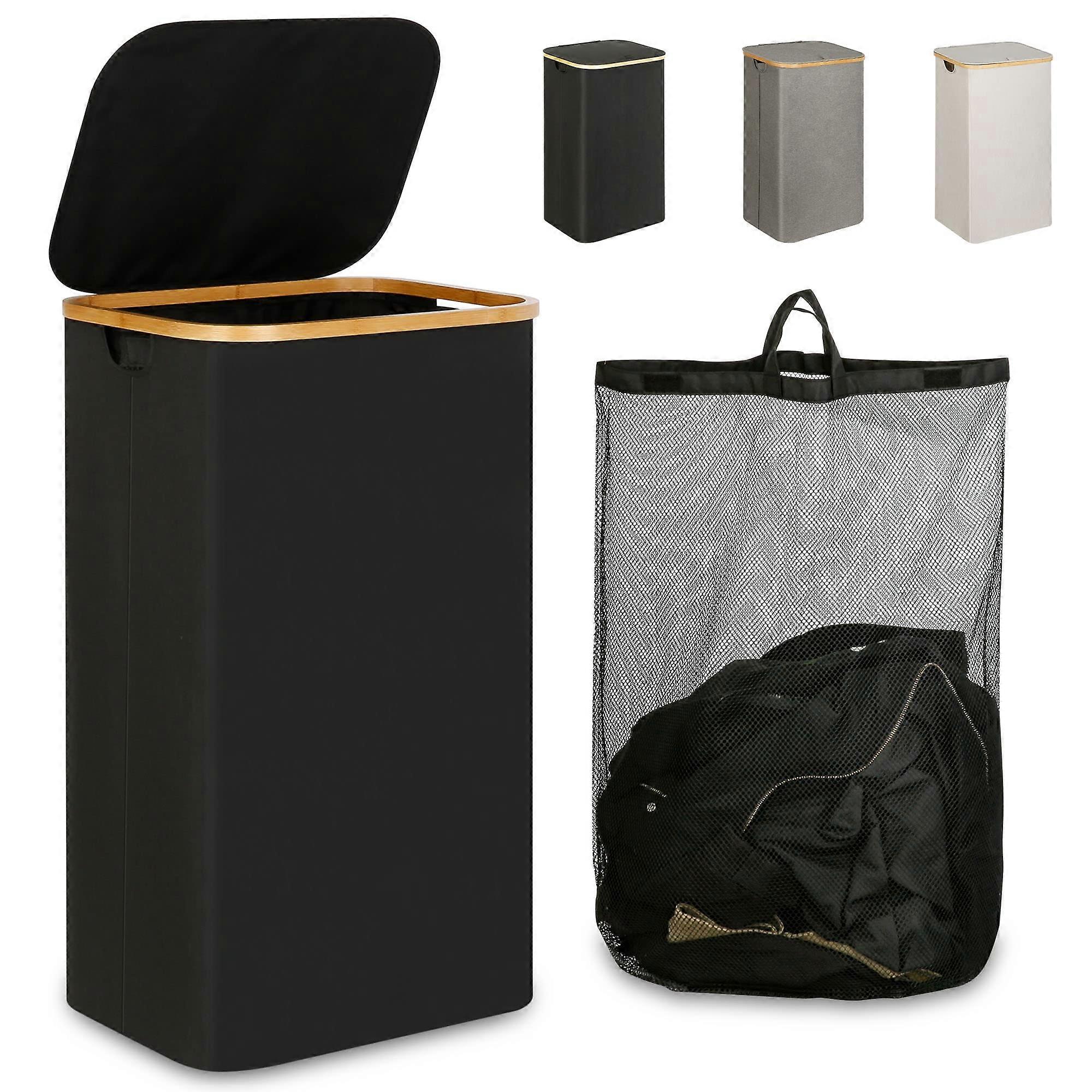 Large Laundry Hamper 110L for Clothes and Toys Storage, Durable Fabric, Space-Saving Design, Grey Color