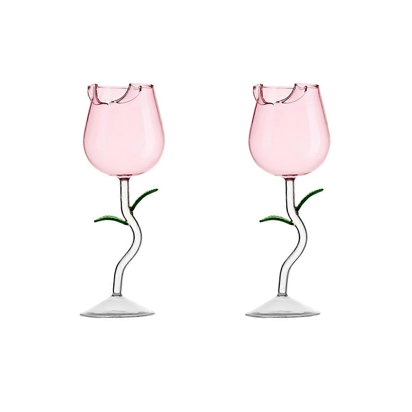 2 Set Creative Rose Flower  Glasses for Party 5 OZ
