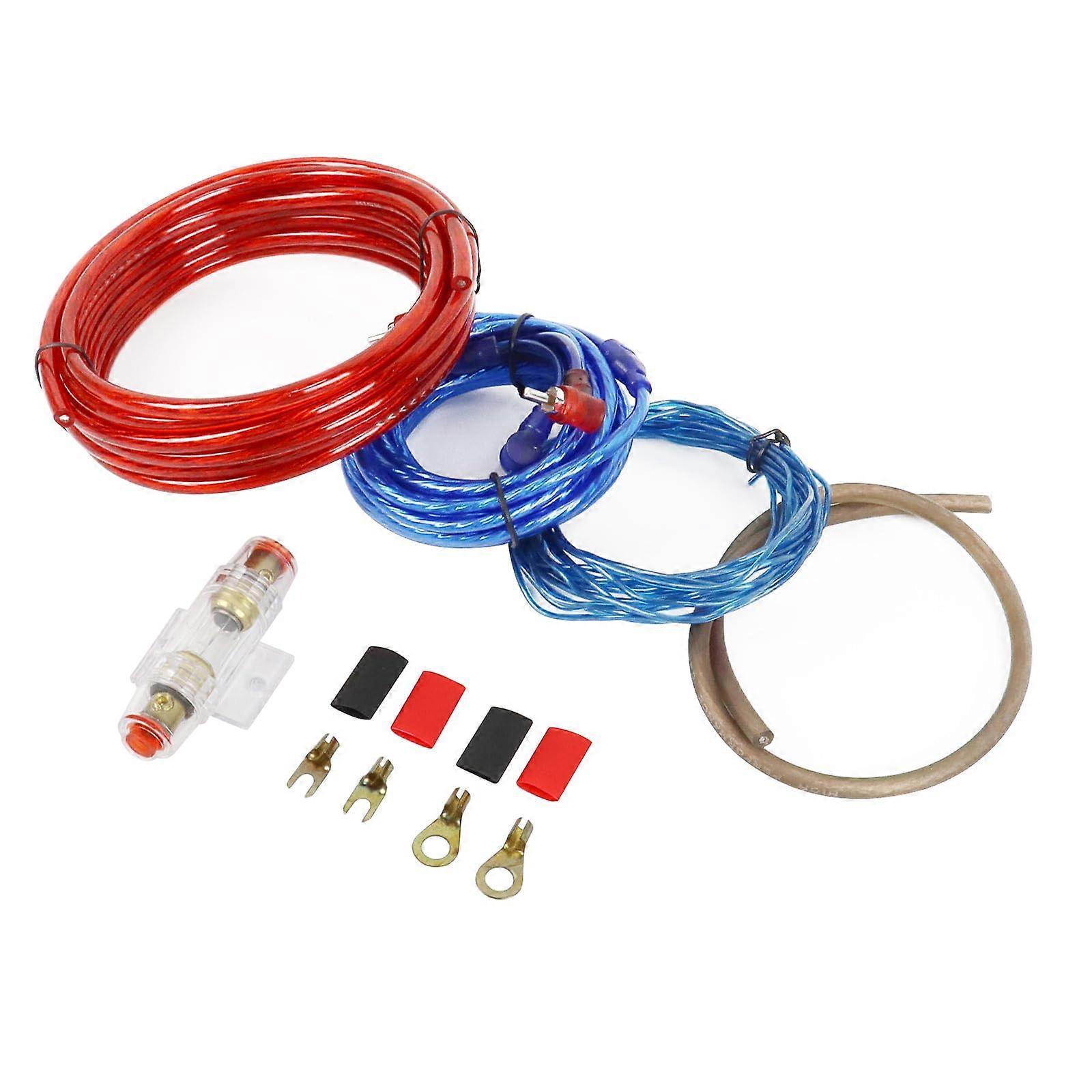 12 Gauge Car Amplifier Wiring Kit with NoiseResistant RCA Cables and Integrated 60A Fuse
