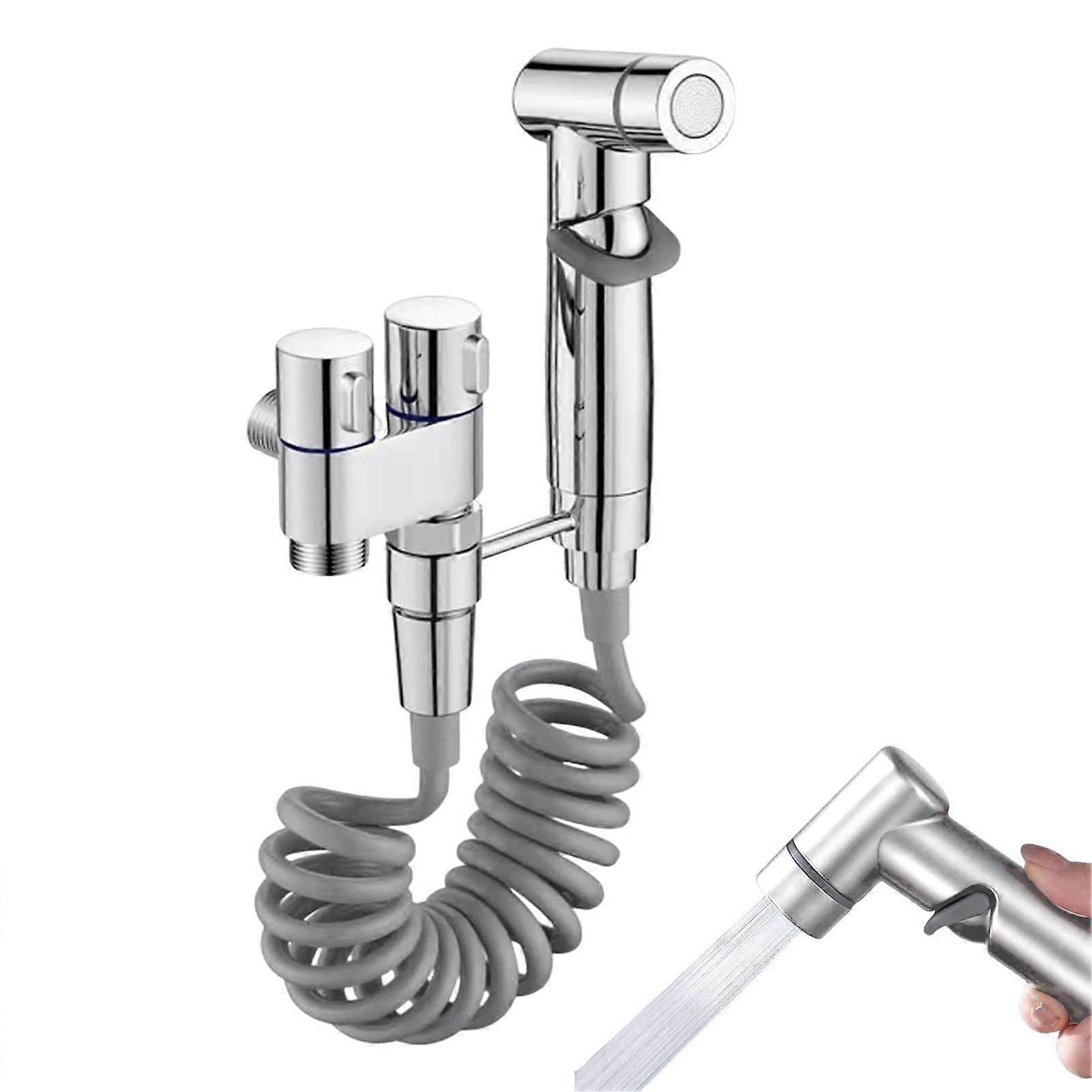 1-in-2-out Dual Control Valve, Dual Control Valve for Bidet, Bidet Bathroom Faucet