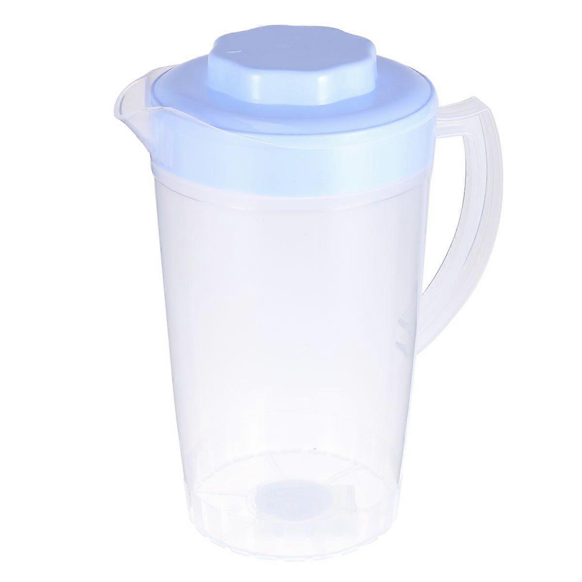 1pc Cold Water Pitcher High Temperature Resistant Plastic Beverage Pitcher with Large Capacity for Storage Soy Milk Juice Scented Tea 2L(Blue)