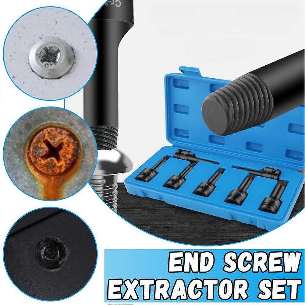 Screw Remover Set,7 Metal Screw Extractor Set, Stripped Screw Removal Tool