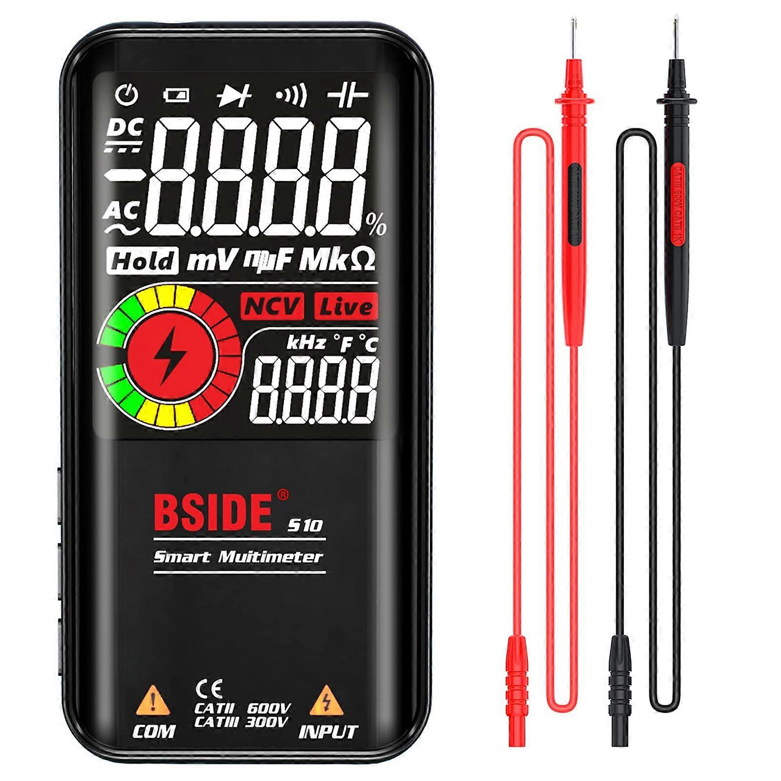 Multimeter,S10 Intelligent 9999 Counts Multimeter Digital LCD Display AC/DC Voltmeter Ohmmeter