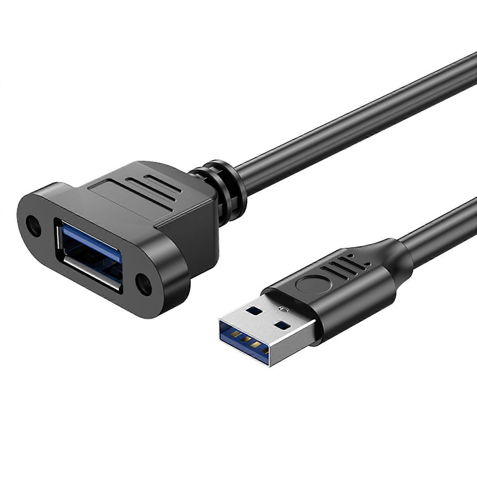 USB3.0 Extension Cable USB Male to Female Cord,with Screw Hole Panel, Supports Charging and High Speed Data Transfer, Multicolor