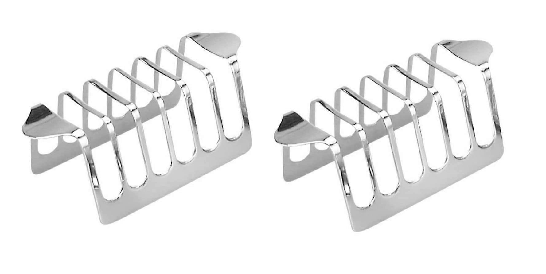 Stainless Steel 6 Slit Rack Toast Set of 2