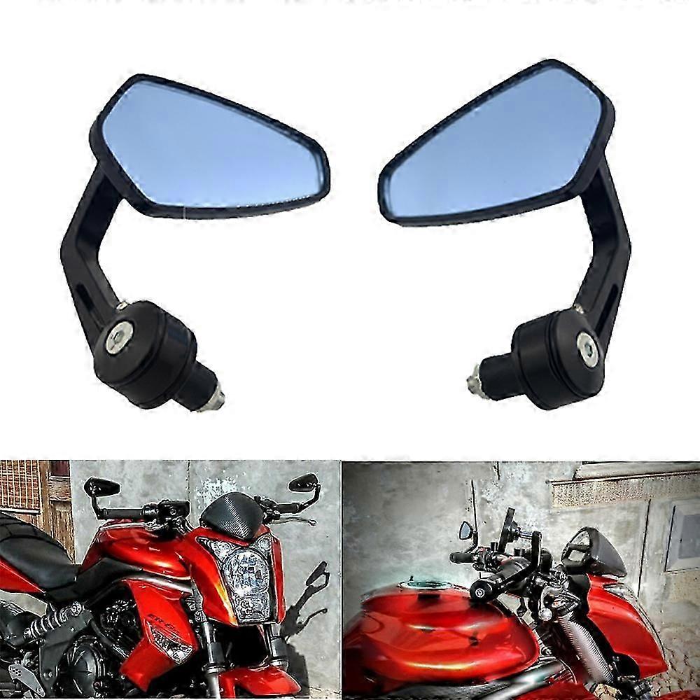 Qx Black 7/8" Handlebar End Mirrors Oval Custom Classic Side Mirrors Chopper Bobber Cafe Racer Atv Quad Rearview Mirrors