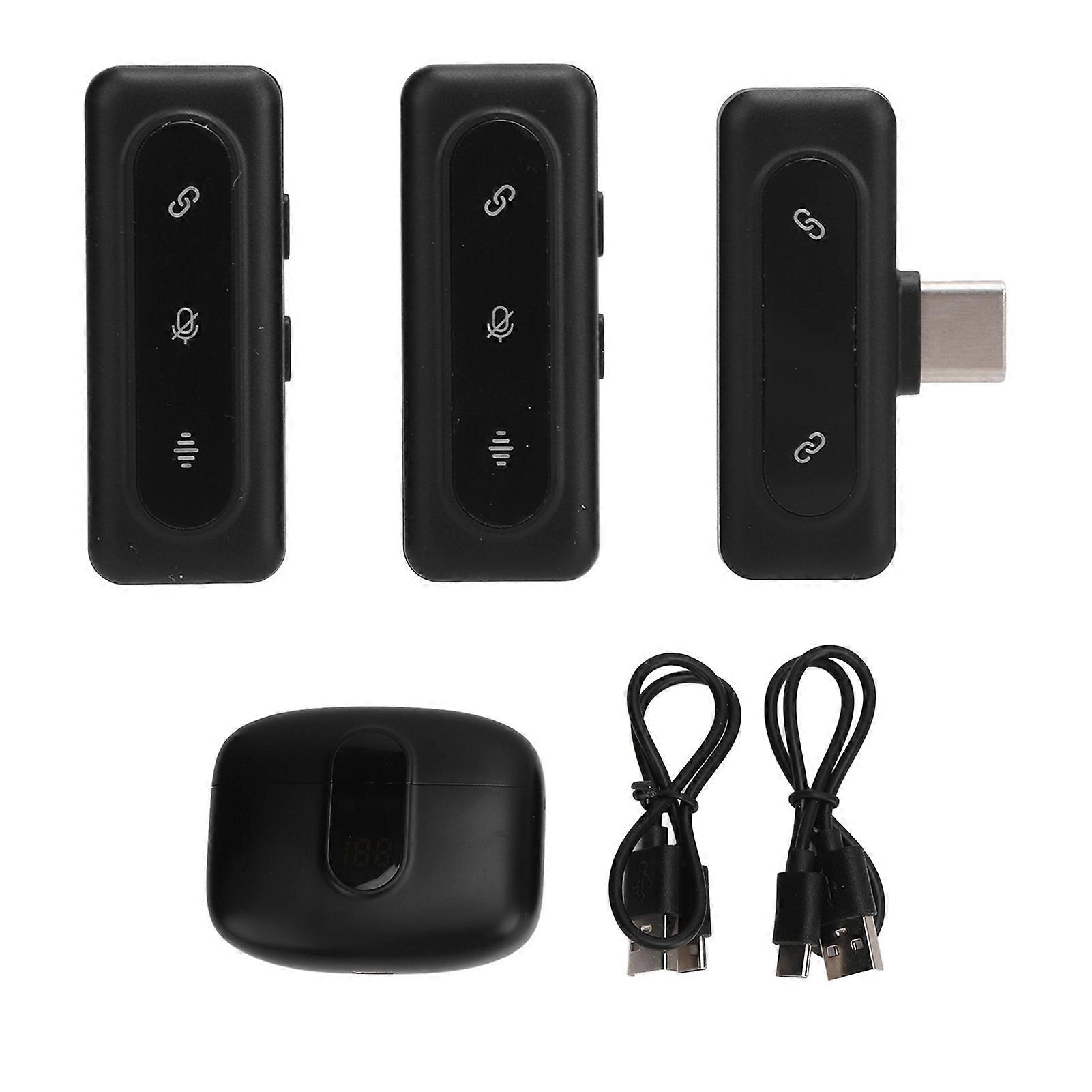 Draadloze Lavalier Ruisonderdrukking USB C LED-display Clip On Microfoon met oplaadetui voor video-opname Live streaming