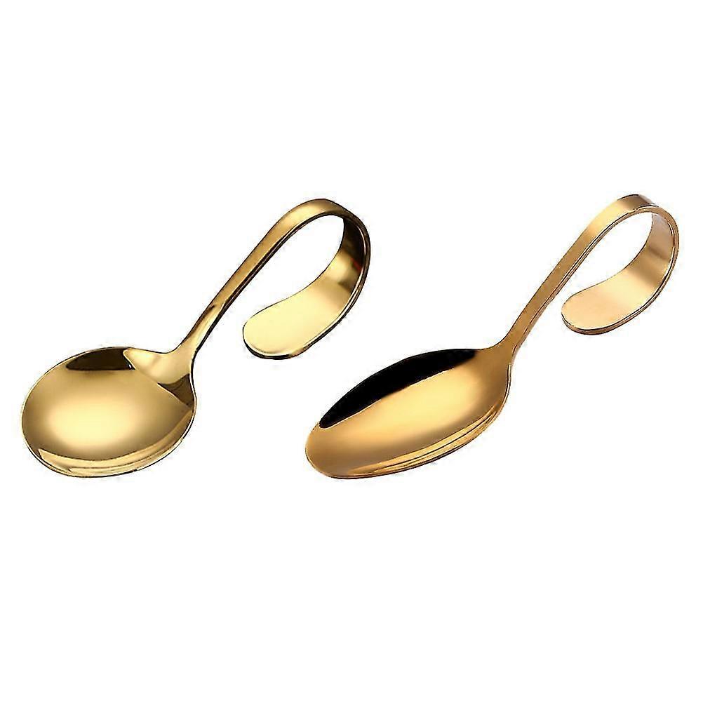 4 Pcs Infant Spoons Espresso Spoons Drink Spoons Bent Handle Spoon Dinner Spoon
