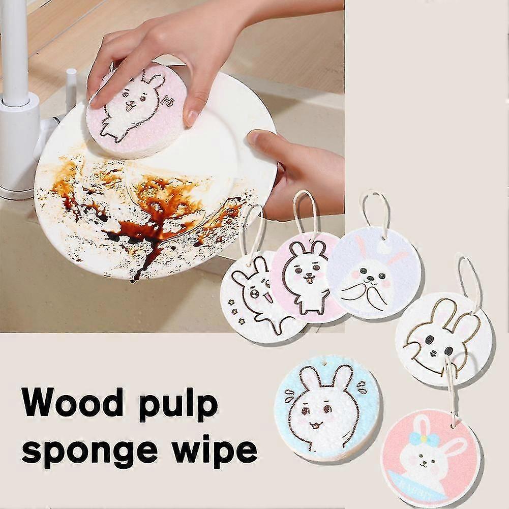Compressed Wood Pulp Sponge Kitchen Dishwashing Sponges Non-scratch Lightweight