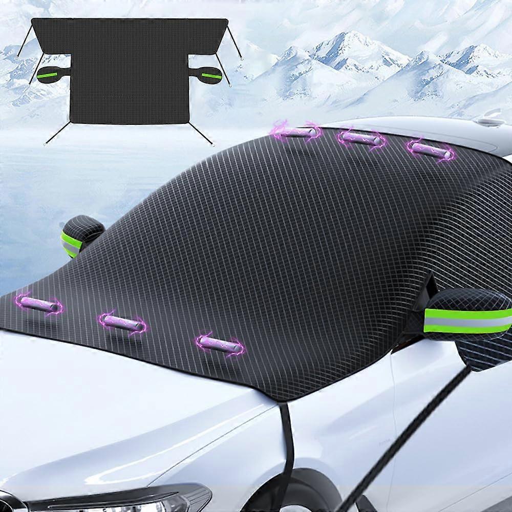 Large Car Windshield Cover for Ice and Snow, Magnetic Frost Protector for SUV and Sedan with Side Window and Mirror Shields