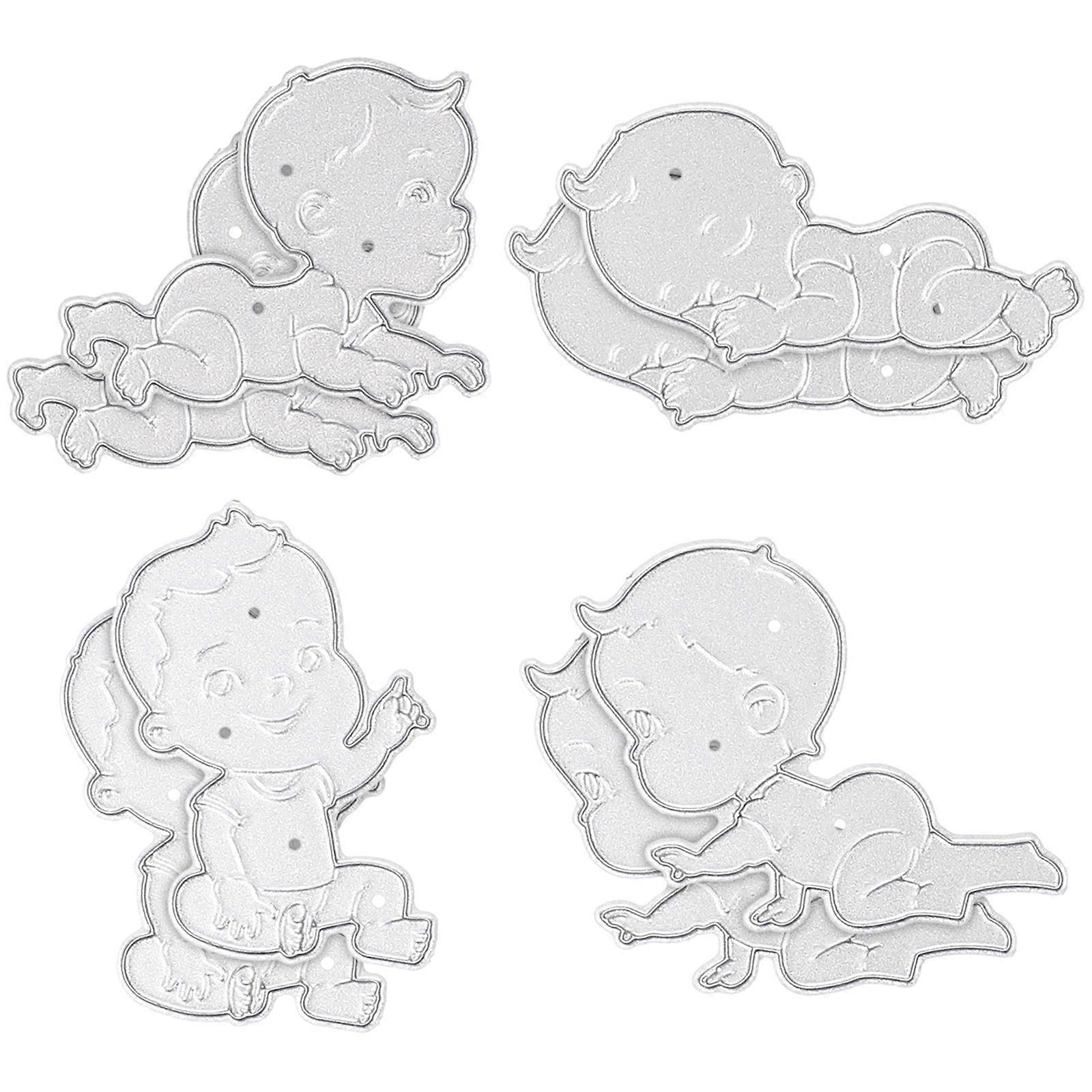 2 Sets of Diy Invitation Card Cutting Die Baby Shape Scrapbook Cutting Die Card Making Embossing Craft Die