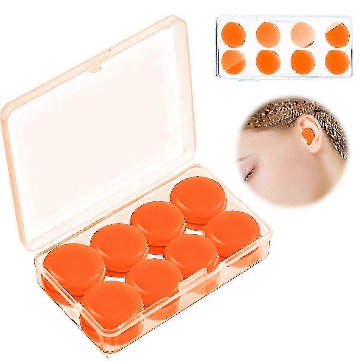 Silicone Earplugs, Soft, Reusable, Moldable, Waterproof, With Earplugs - 6 Row