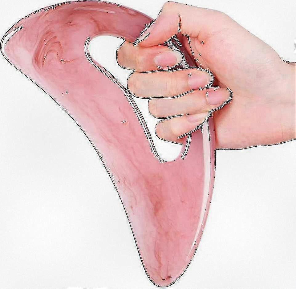Resin Gua Sha Massage Tool with Handle for Back, Neck, Face, and Leg, Lymphatic Drainage and Cellulite Relief - Large Scraping Tool