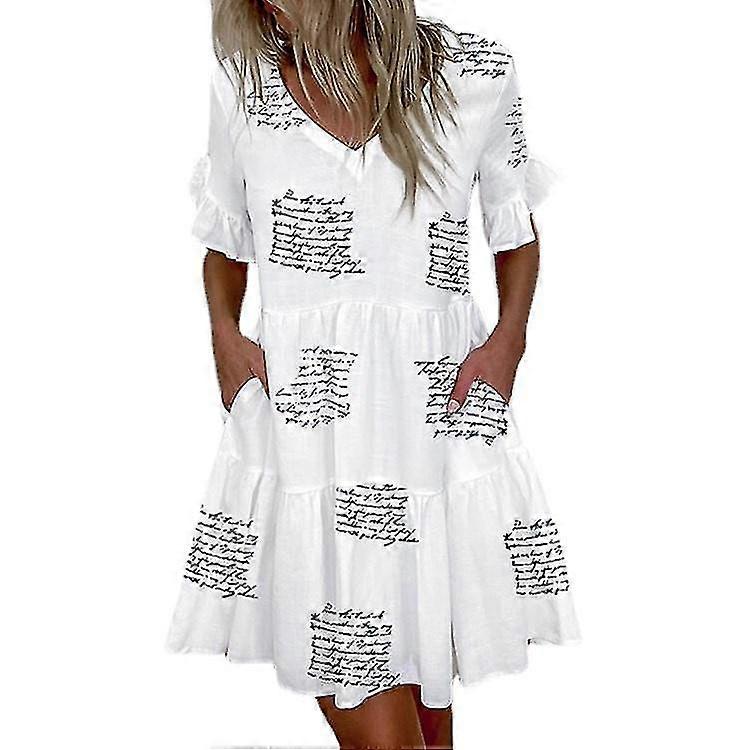 Loose-Fitting Women's Short Dresses with Pockets in Various Sizes S-5XL