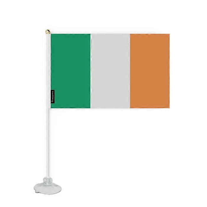 Flag - Ireland - Mini Suction Cup Flag - 14 x 21 cm - Polyester - Double-Sided Printing