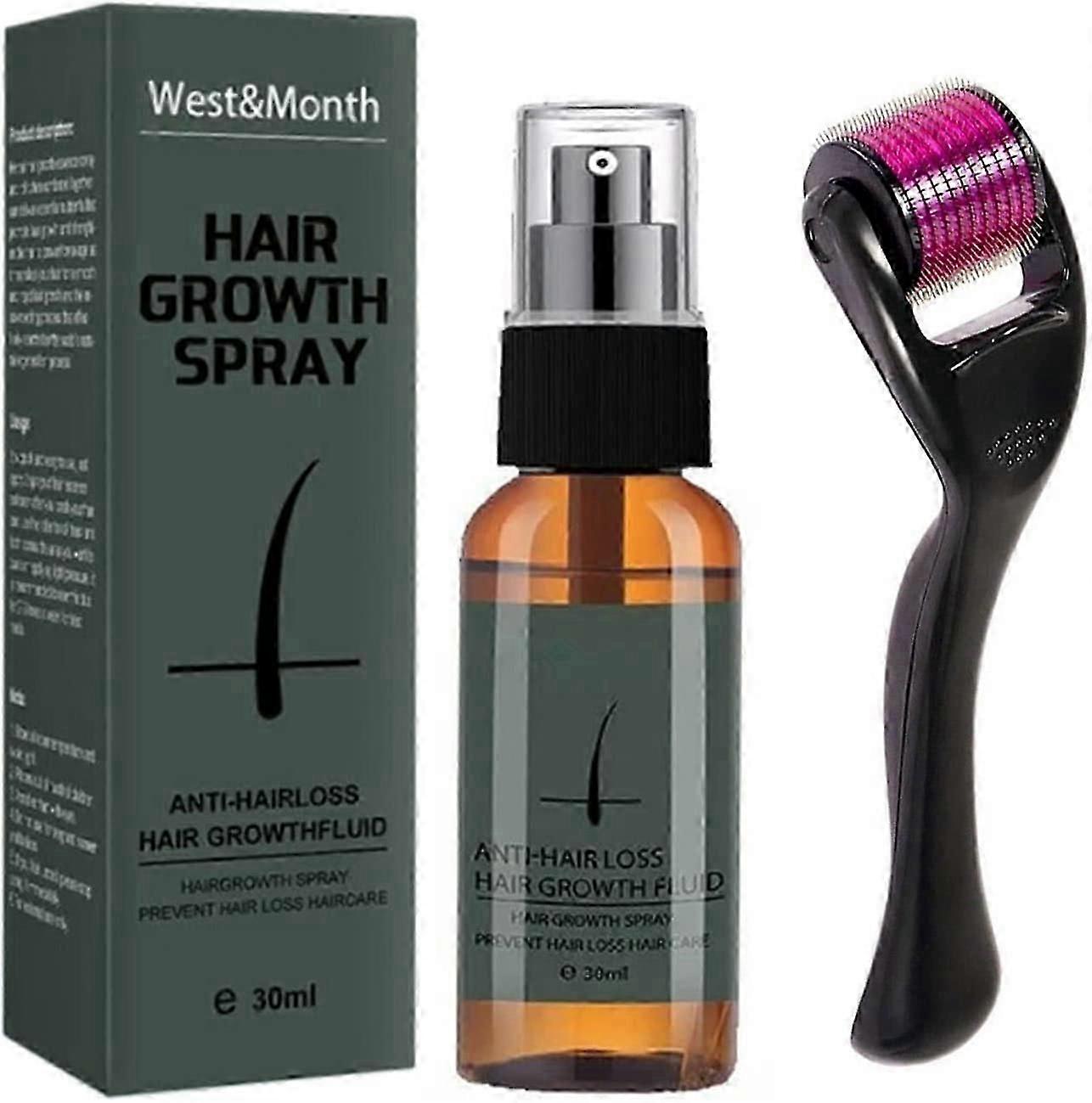 30ML Beard Growth Liquid, Beard Growth Roller Kit,Beard Growth Spray for promoting beard growth thickly