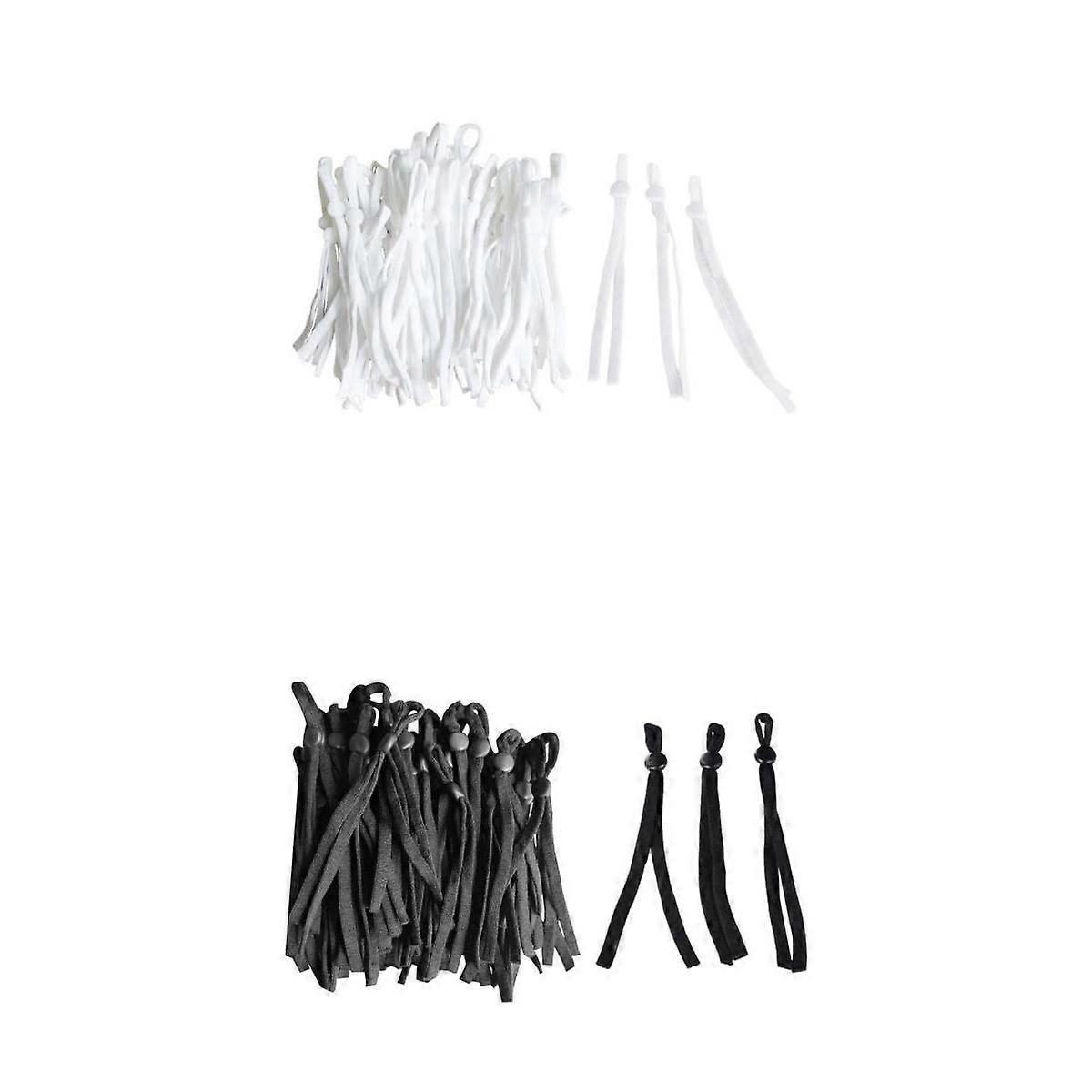 200pcs Sewing Cord Bands Elastic Flat Bands with Adjustable Buckle Earloop Strap