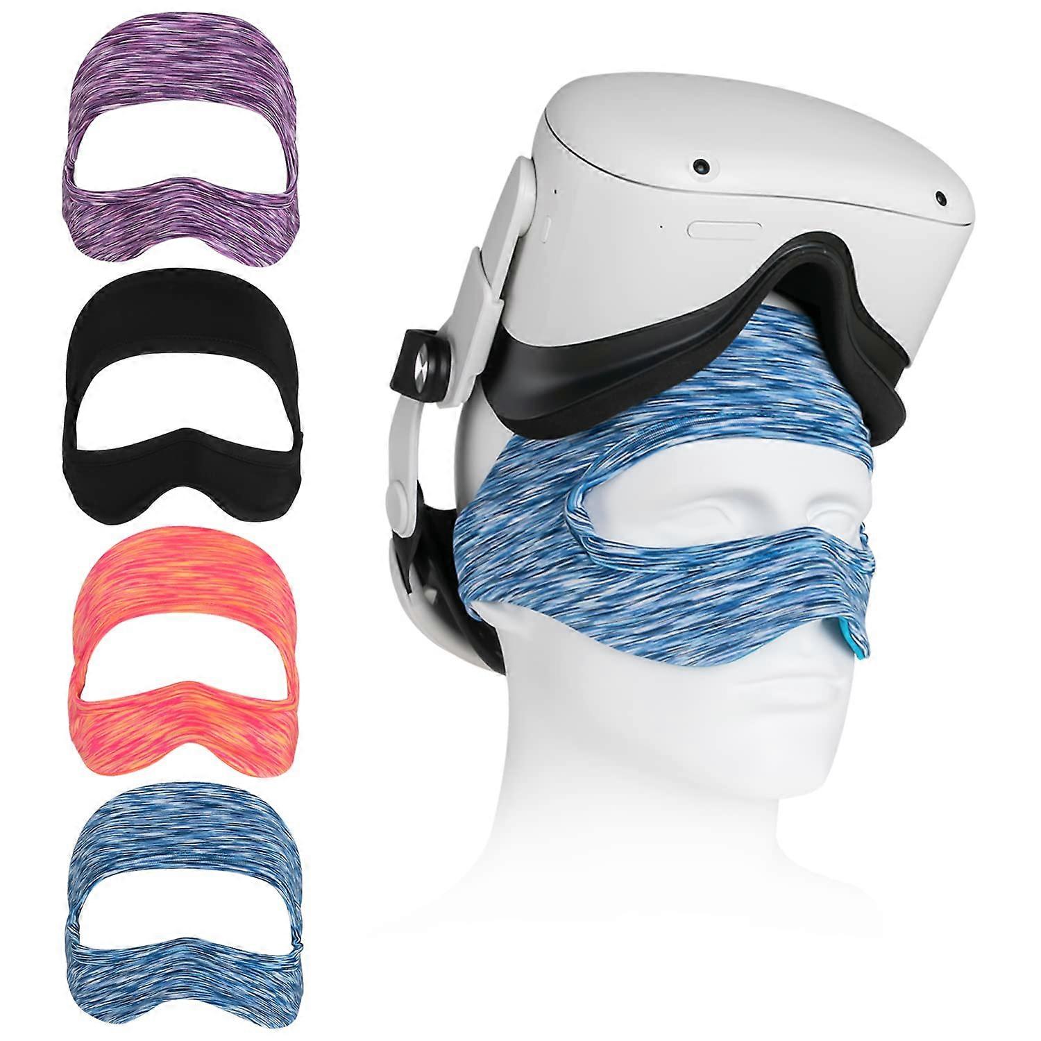 4 Pack Sweat Guard Band Compatible with Quest 3/Quest 2/Valve Index, Breathable Face Cover for VR, Adjustable Elastic Skin Protection