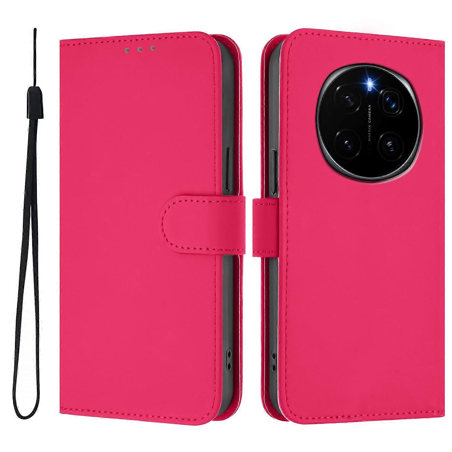 For Honor Magic7 Pro 5G Case Solid Color Wallet Leather Phone Cover with Strap