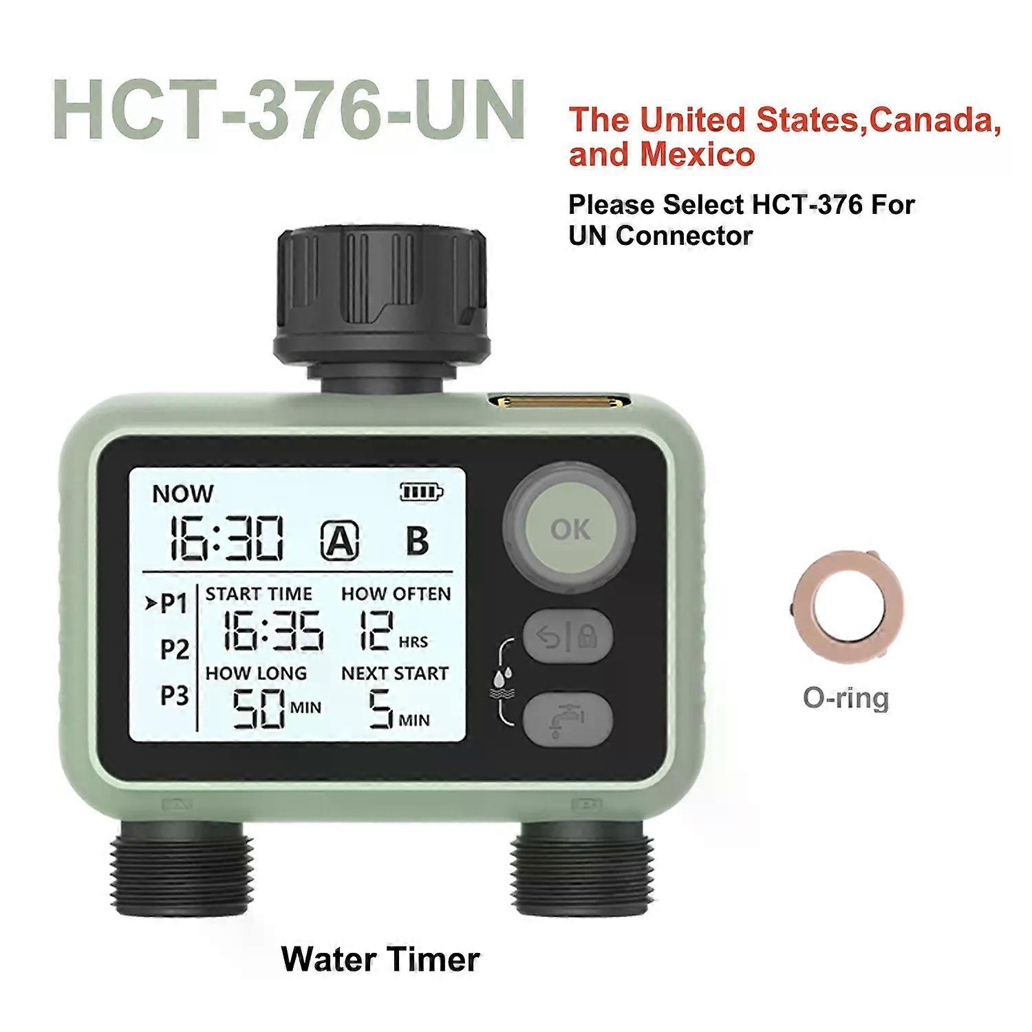 Eshico Autumn Nuovissimo timer per acqua a 2 uscite A / B 6P Piani Ritardo di irrigazione con sensore di pioggia intelligente Giunto in ottone e funzionamento a manopola